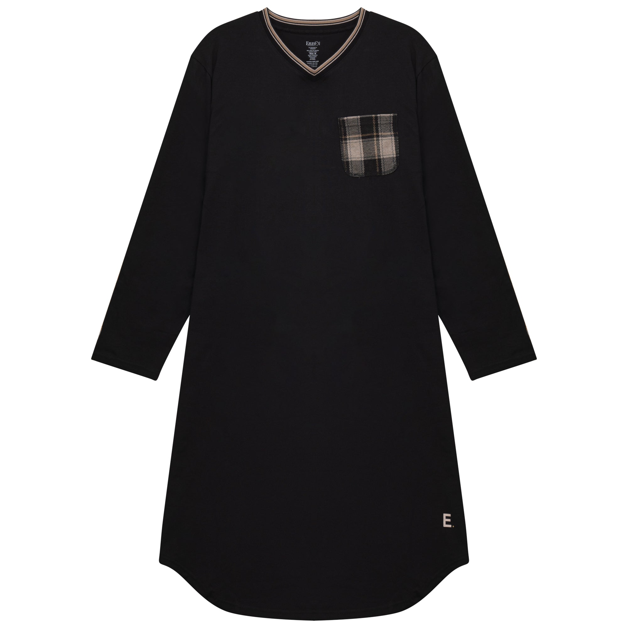 Plaid Pocket Lounge Shirt Dress