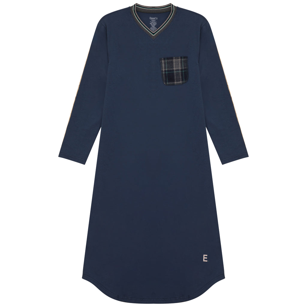 Plaid Pocket Lounge Shirt Dress