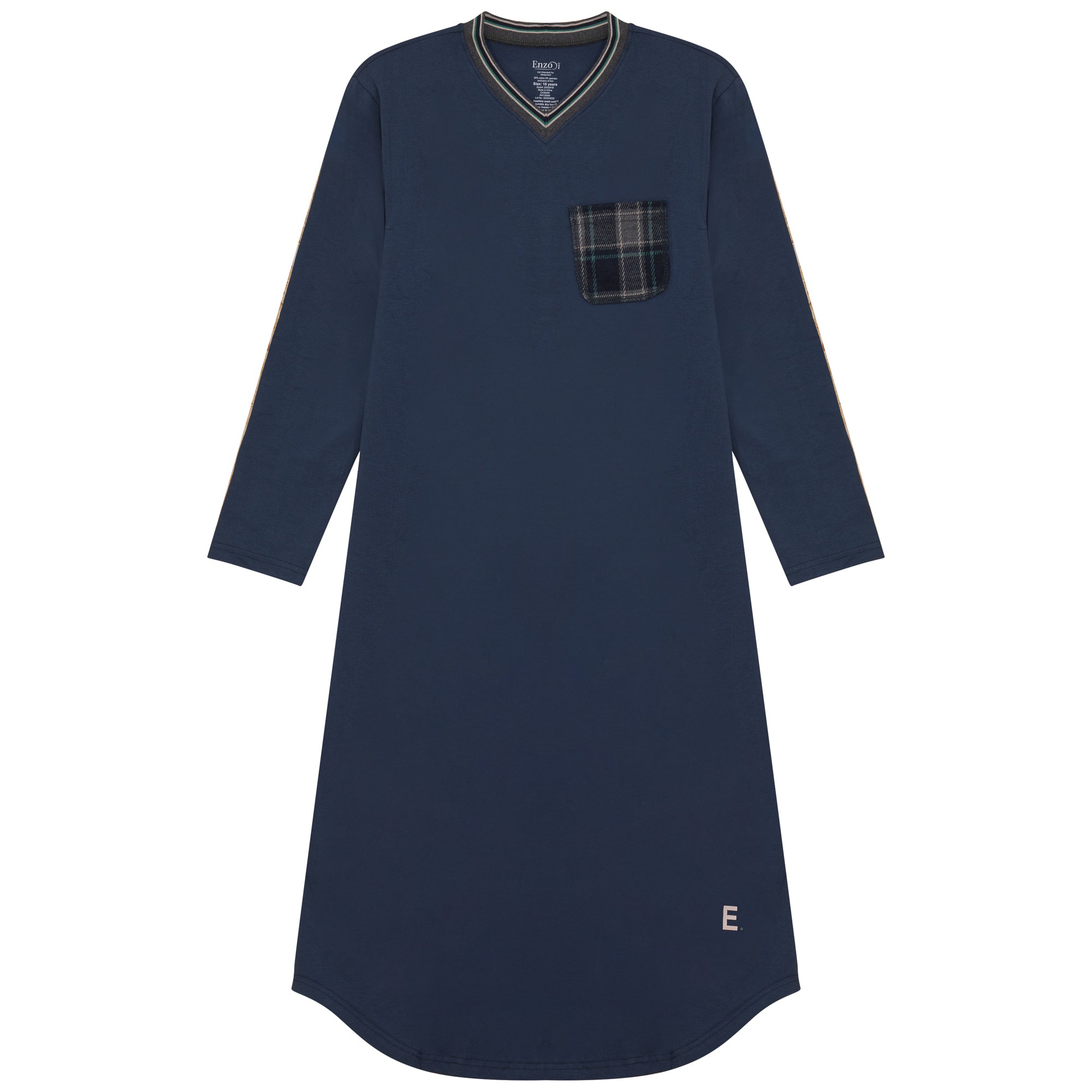 Plaid Pocket Lounge Shirt Dress
