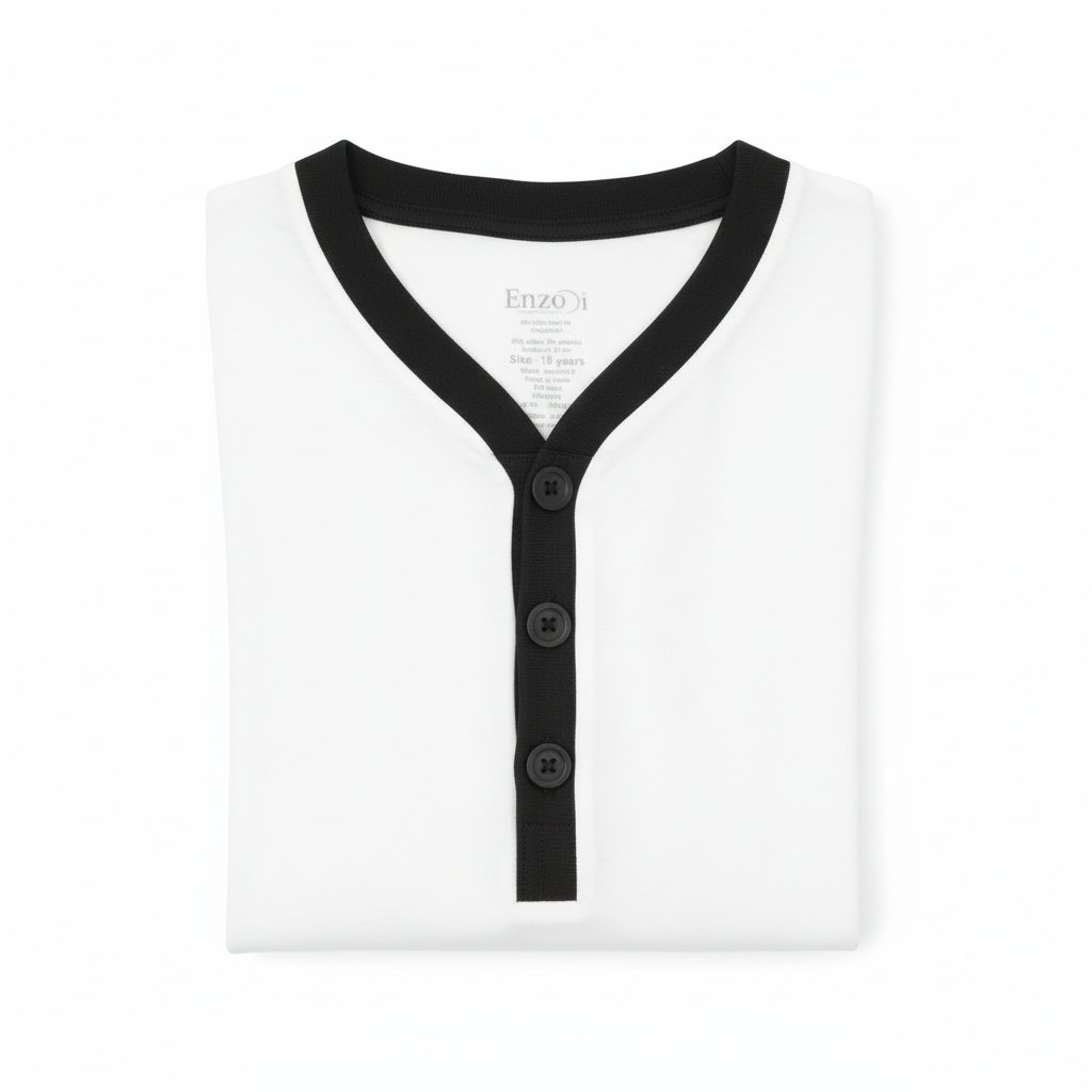 Folded white Enzo nightshirt - matching style